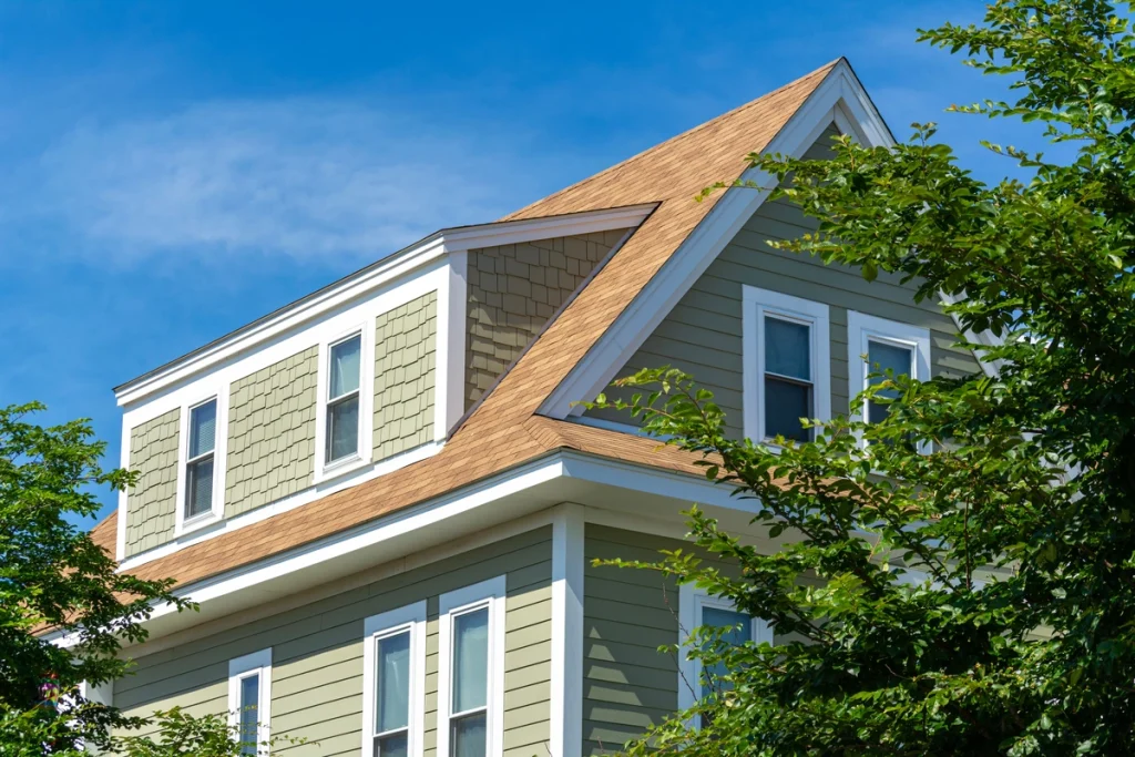 two types of siding installed in a house