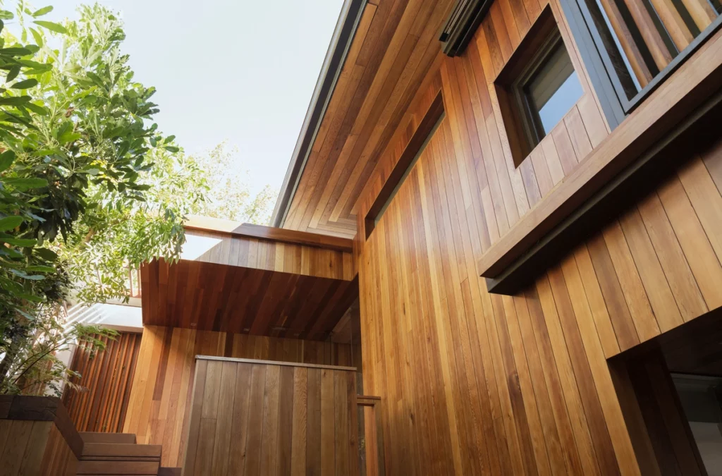 new wood siding installed  for modern and rustic home types of siding