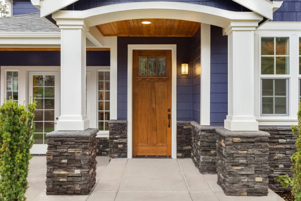 front wood door installed instead of fiberglass