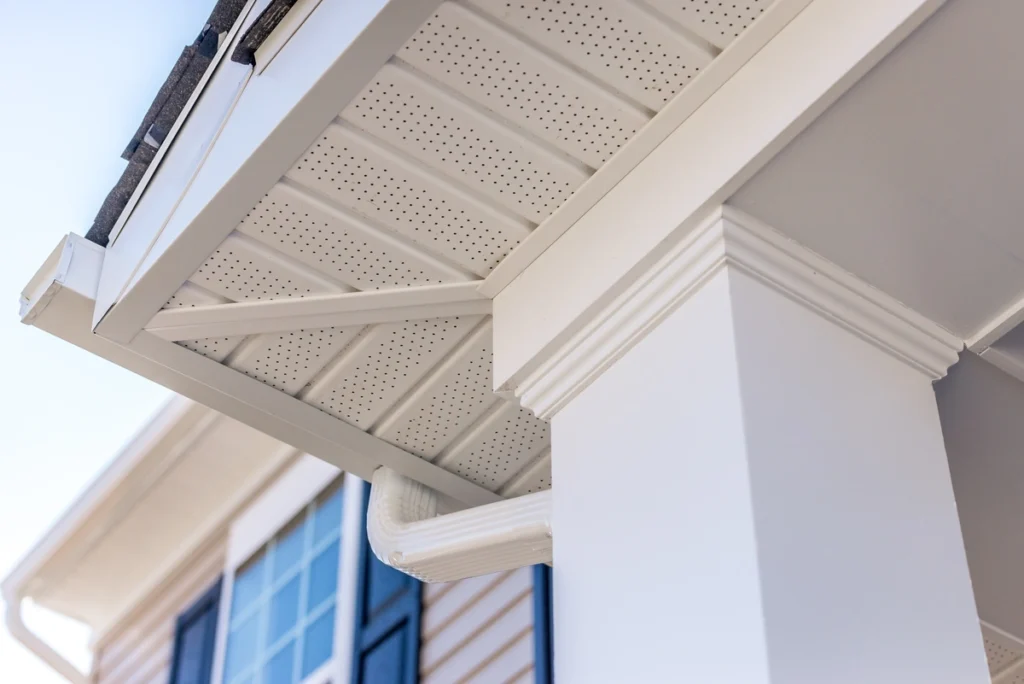 soffit and fascia-depiction of a white soffit and fascia materials on a home