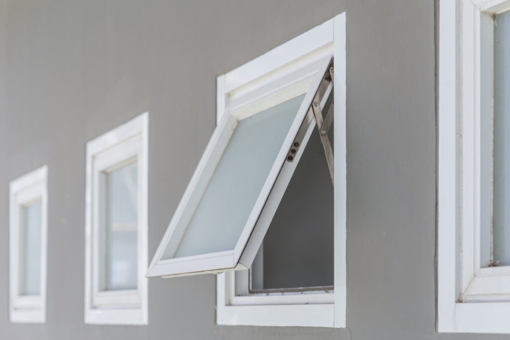 vinyl vs aluminum windows-aluminum push windows on the exterior of a home
