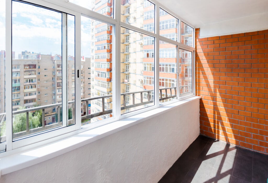 vinyl vs aluminum windows-aluminum windows on a balcony