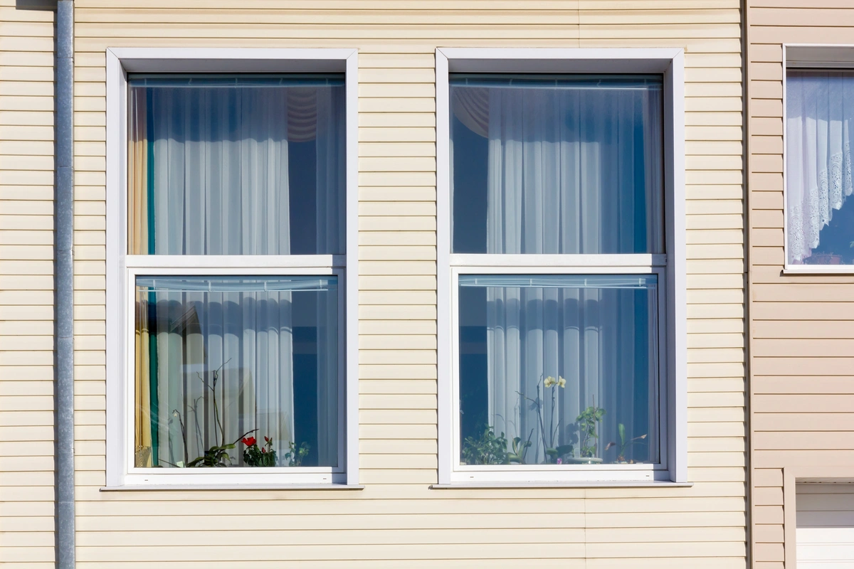 house windows and vinyl siding