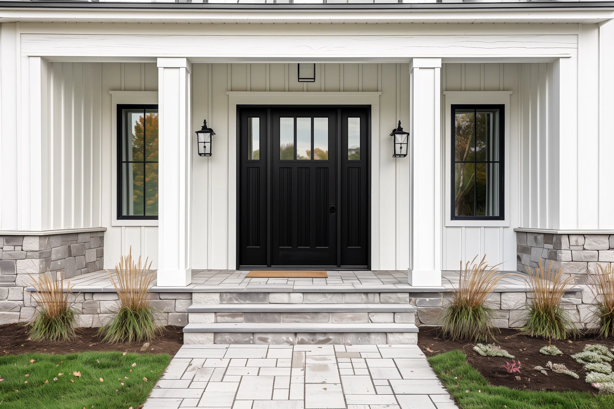 modern house with new door