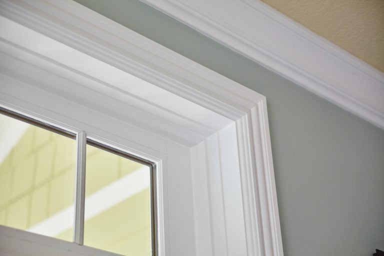 how to frame a window-close up of a white window frame