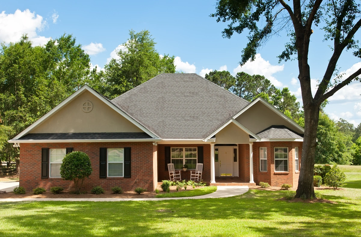 single family house with asphalt shingles