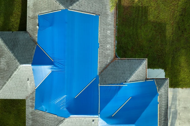 house roof with tarp- how to tarp a roof