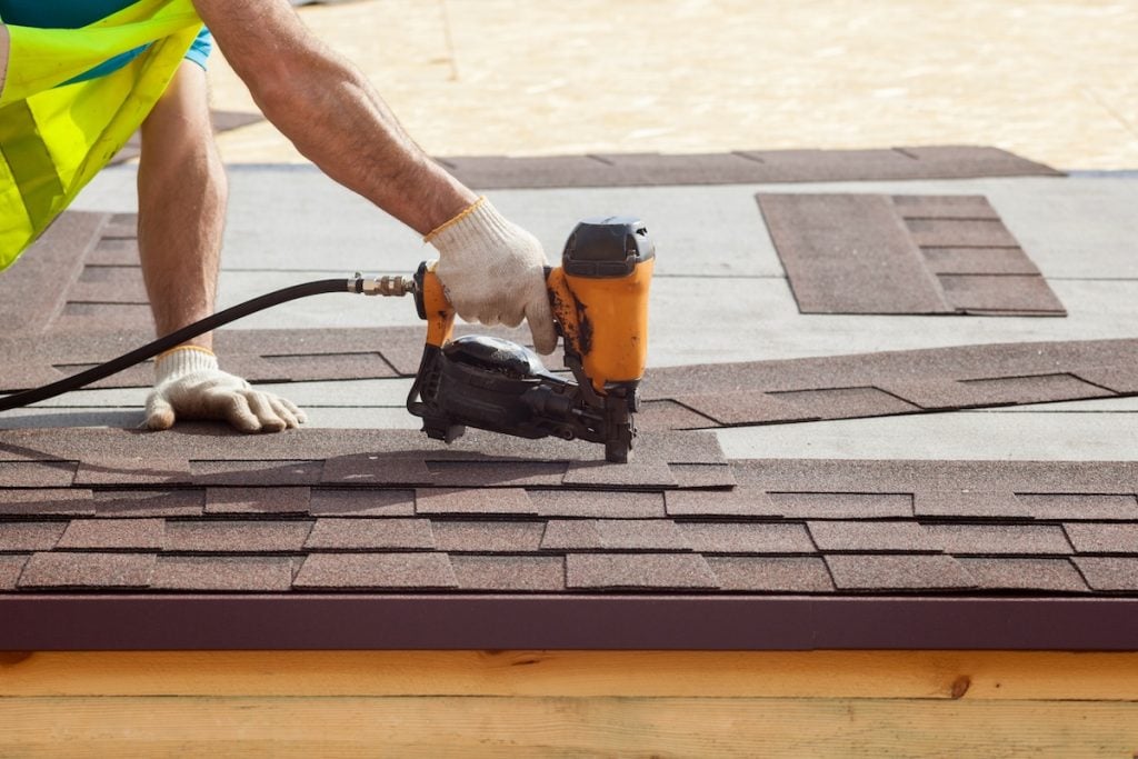 brown roofing installation