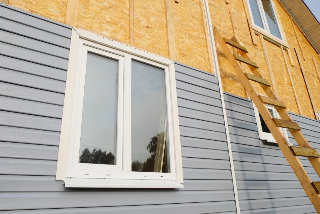 certainteed monogram siding siding covering the wall of a house under construction
