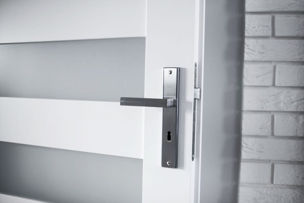 white metal door