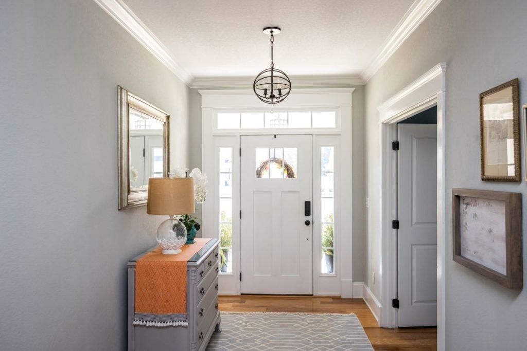 closed creaky door white modern house