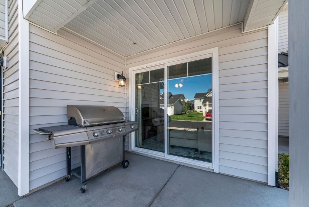 white fiber cement siding bbq