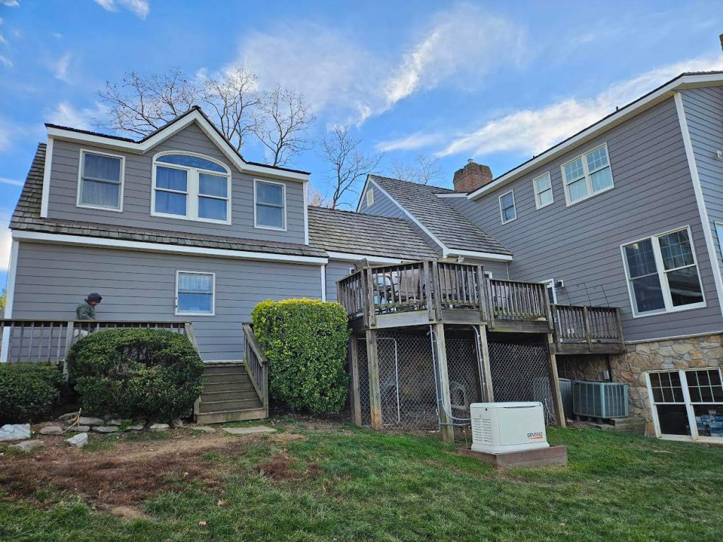 New siding installed on a home in Urbana, Maryland